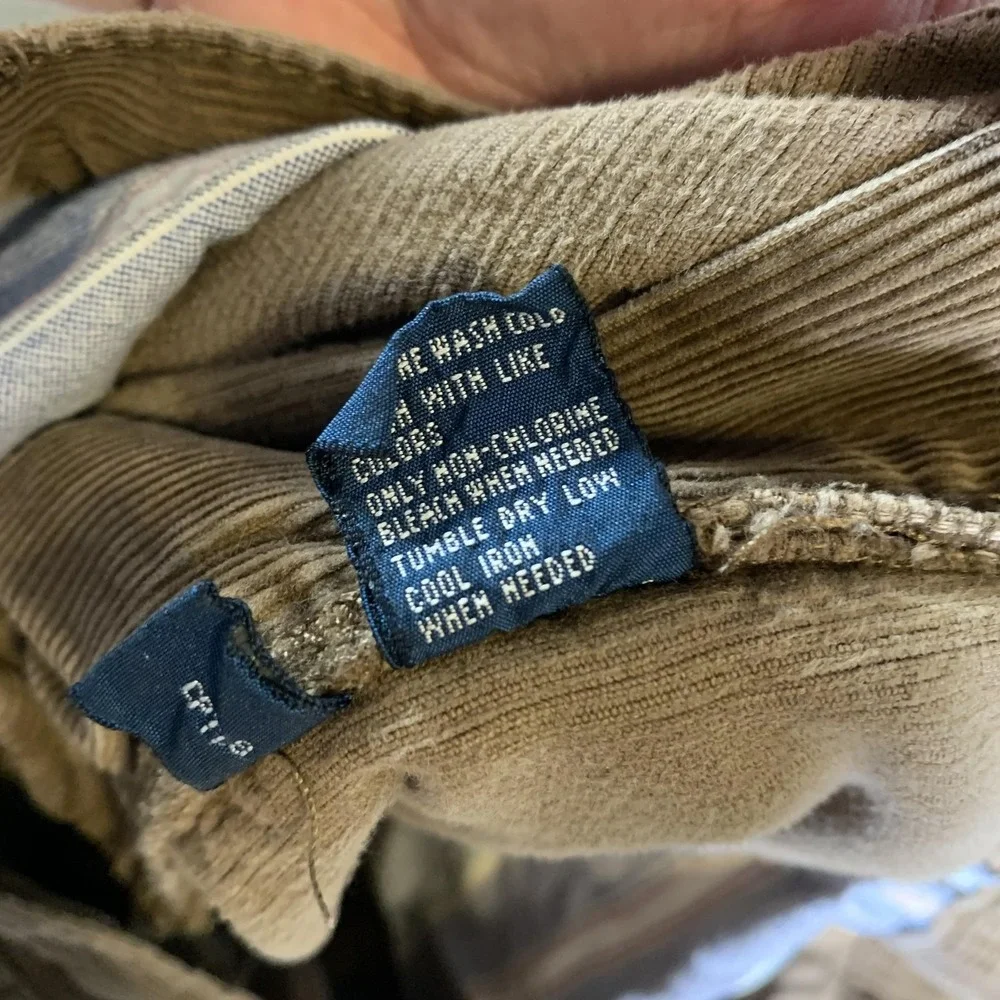 Vintage Corduroy Polo Ralph Lauren Pants Mens‎ 40x30 Brown Dungarees Cords 90s